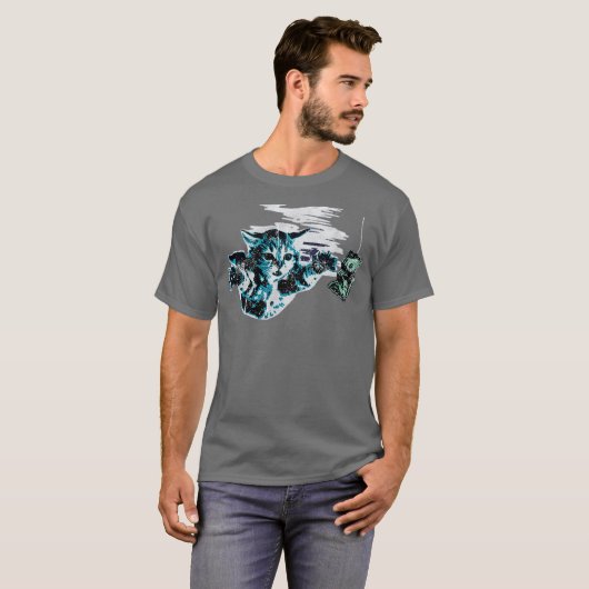 Purrvana Funny Cat Tシャツ (正面フル)