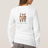 Purryのクリスマス及び幸せフード付きスウェットシャツ年CATレディース鳴きます Tシャツ (裏面)