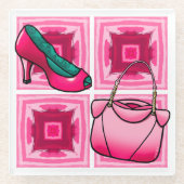 Purse And Shoe Lover ガラスコースター (正面)