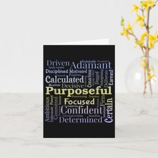 Purseful Word Cloud Art Achiever Motivation Insrat カード (黄色い花)
