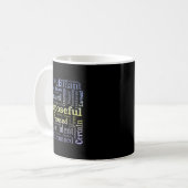 Purseful Word Cloud Art Achiever Motivation Insrat コーヒーマグカップ (正面左)