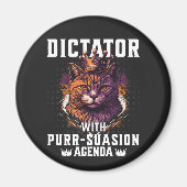 Pursuasionアジェンダおもしろいボッシー猫 マグネット (正面)