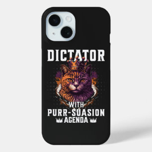 Pursuasionアジェンダおもしろいボッシー猫 iPhone 15ケース