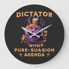 PursuasionアジェンダおもしろいーKing Cat ラージ壁時計