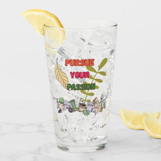 Pursue Your Passion- Gardening Drinking Glass タンブラーグラス (アイス正面)