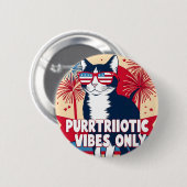 Purtriotic Vibesのみ – Catボタン 缶バッジ (正面&裏面)