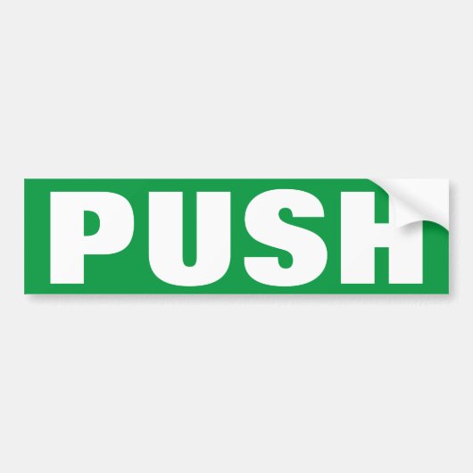 PUSHを開くドアの窓サインにビニールシール バンパーステッカー (正面)