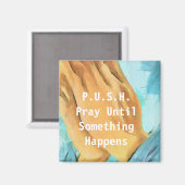 PUSHキリスト教引用文とことわざ マグネット (正面/裏面)