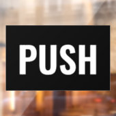 "PUSH"ドアのサイン、白黒、DIYメッセージ ウィンドウサイン (シート2)