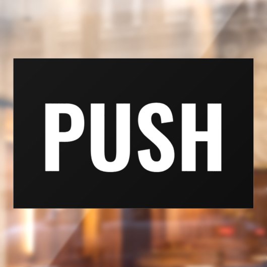 "PUSH"ドアのサイン、白黒、DIYメッセージ ウィンドウサイン (シート2)