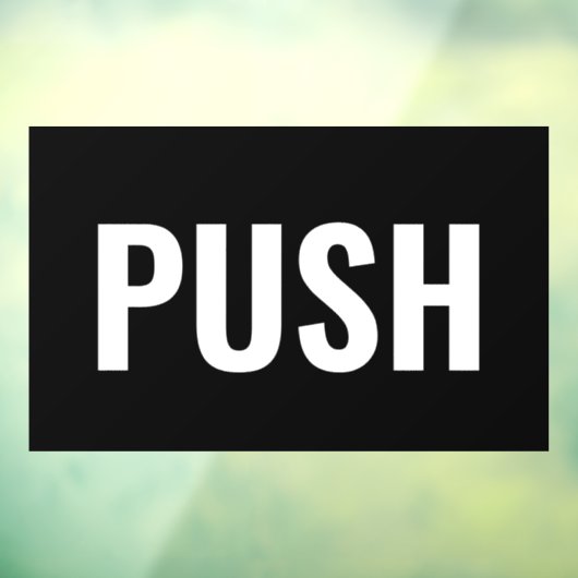 "PUSH"ドアのサイン、白黒、DIYメッセージ ウィンドウサイン (シート3)