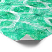 Push Abstract Light Green White Watercolor Art ポスター (角)