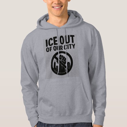 Push Back Against Injustice — ICE Out of Our City パーカ (正面)