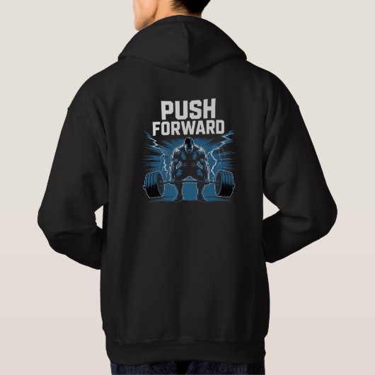 Push Beyond Limits Motivational T-Shirt. パーカ (裏面)