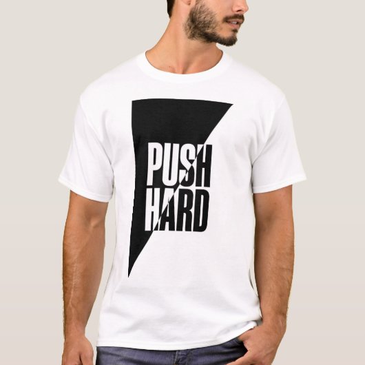 PUSH HARD. テキストプリントTシャツ Tシャツ (正面)
