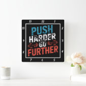 Push Hardgoさらにトレーニング スクエア壁時計 (ホーム)