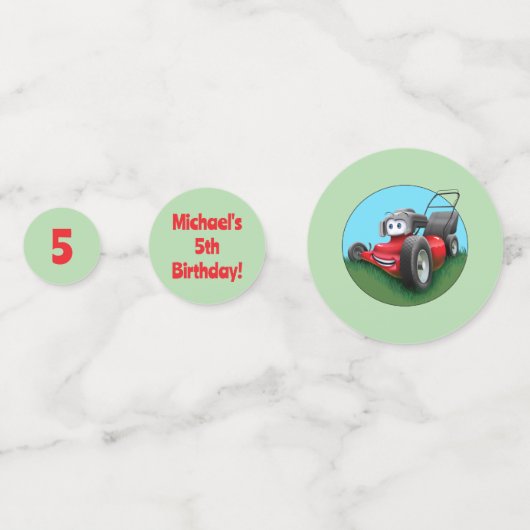 Push Lawn Mower Birthday Party コンフェッティ (裏面)