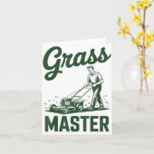 Push Lawn Mower Legend Gr Master Dad Funny Mowing カード (黄色い花)