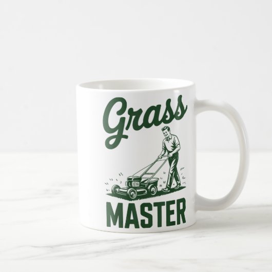 Push Lawn Mower Legend Gr Master Dad Funny Mowing  コーヒーマグカップ (右)