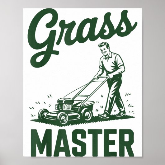 Push Lawn Mower Legend Gr Master Dad Funny Mowing  ポスター (正面)