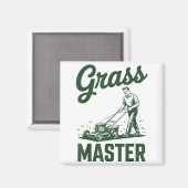 Push Lawn Mower Legend Gr Master Dad Funny Mowing マグネット (正面/裏面)