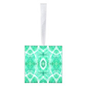 Push Light Green Abstract Watercolor Art キューブオーナメント (右)