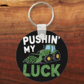 Push My Luck Tractor おもしろい St Patrick Day Toddl キーホルダー (正面)