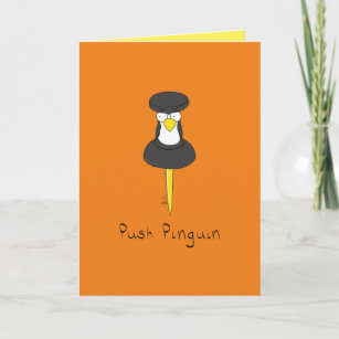 Push Pinguin Pengin Greeting Card(プッシュパンギンペンギおもしろい カード