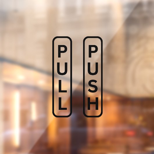 PUSH PULLステッカー、ウィンドウデカール ウィンドウサイン (シート2)