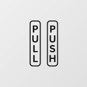 PUSH PULLステッカー、ウィンドウデカール ウィンドウサイン (シート)