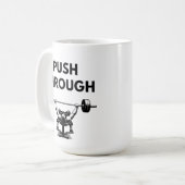 PUSH THROUGH Mug Gym Motivation コーヒーマグカップ (正面左)