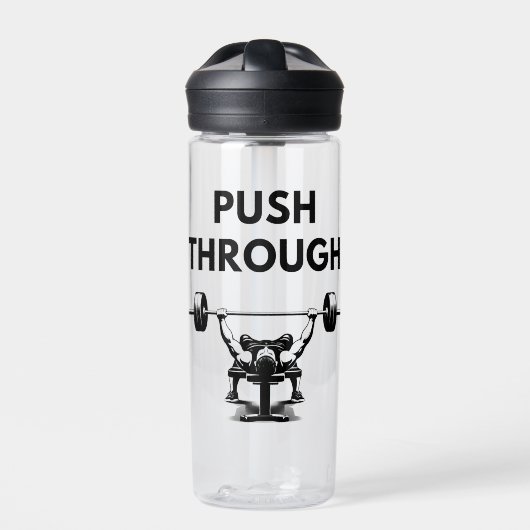 PUSH THROUGH Water Bottle Gym Motivation ウォーターボトル (正面)
