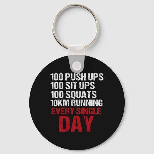 Push Ups Sit Ups Squatsのボディビル走パワー キーホルダー (正面)