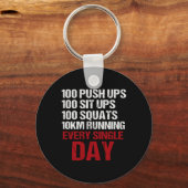 Push Ups Sit Ups Squatsのボディビル走パワー キーホルダー (正面)