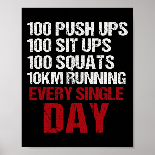 Push Ups Sit Ups Squatsのボディビル走パワー ポスター (正面)