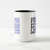 Push Your Limit – Vintage Blue Motivational Mug マグカップ (中央)