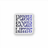 Push Your Limit –Vintage Wavy Motivational Sticker シール (正面)