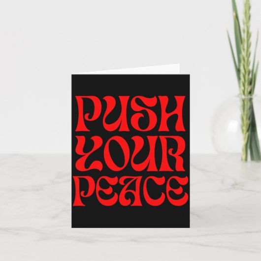 Push Your Peace Sritual Funny Cool Retro Outfit  カード (正面)