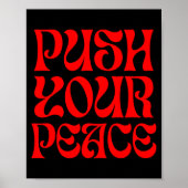 Push Your Peace Sritual Funny Cool Retro Outfit  ポスター (正面)