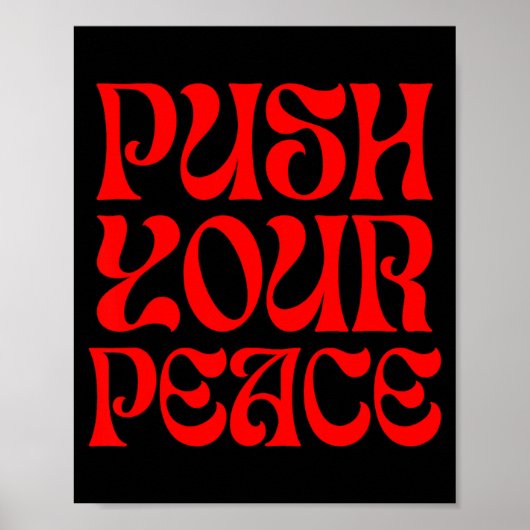 Push Your Peace Sritual Funny Cool Retro Outfit  ポスター (正面)