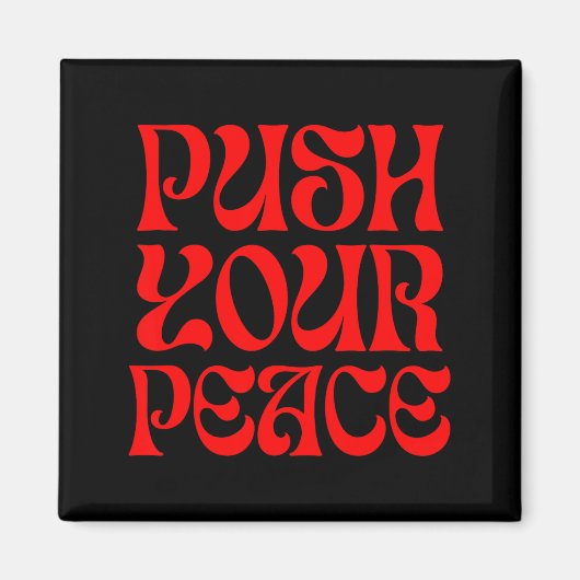 Push Your Peace Sritual Funny Cool Retro Outfit  マグネット (正面)