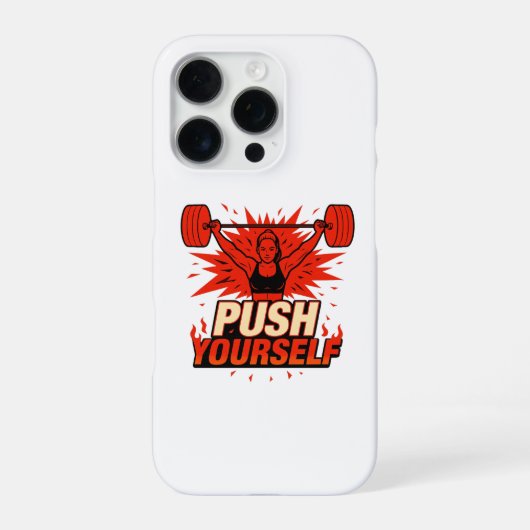 Push Yourself | Women’s Motivational Fitness iPhoneケース (裏面)