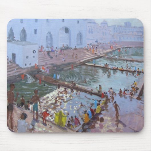 Pushkarのghatsラージャスターン州 マウスパッド (正面)