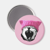 Pussy-hat Magnet – 円形 マグネット (正面/裏面)