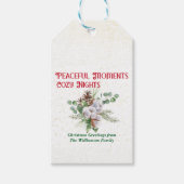 Pussy Willow Catkin Bouquet Christmas ギフトタグ (正面)