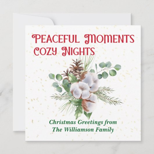 Pussy Willow Catkin Bouquet Christmas シーズンカード (正面)