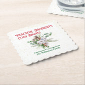 Pussy Willow Catkin Bouquet Christmas ペーパーコースター (アングル)