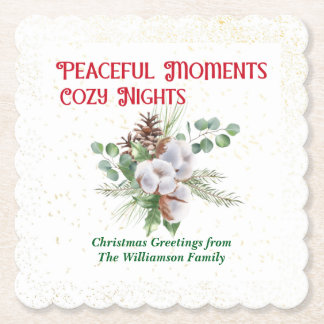 Pussy Willow Catkin Bouquet Christmas ペーパーコースター