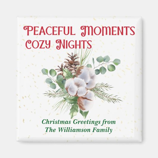 Pussy Willow Catkin Bouquet Christmas マグネット (正面)