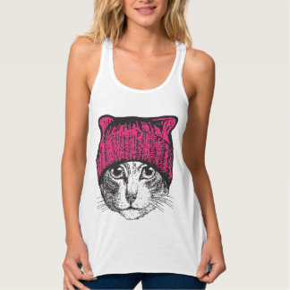 Pussyhatの抗議のワイシャツ-女性の猫のピンクの帽子 タンクトップ